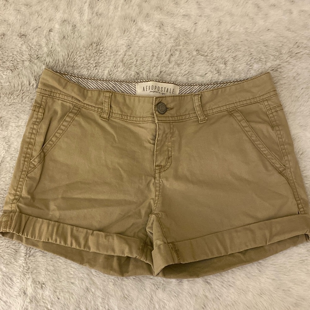 aeropostale cuffed twill shorts